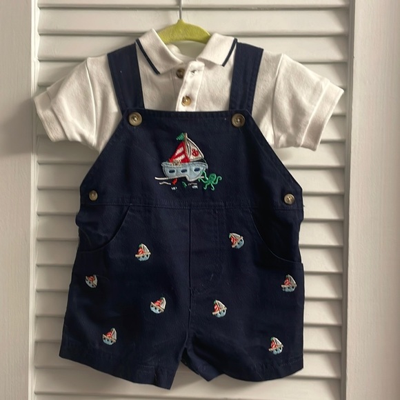 Starting Out Other - Starting Out Overall Set Embroidered w/Sailboats & Octopus.6m like new